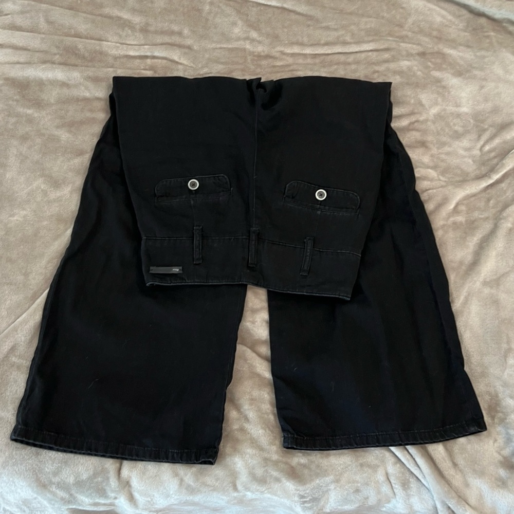 Anthro PILCRO High Waisted Black Wide Leg Pants